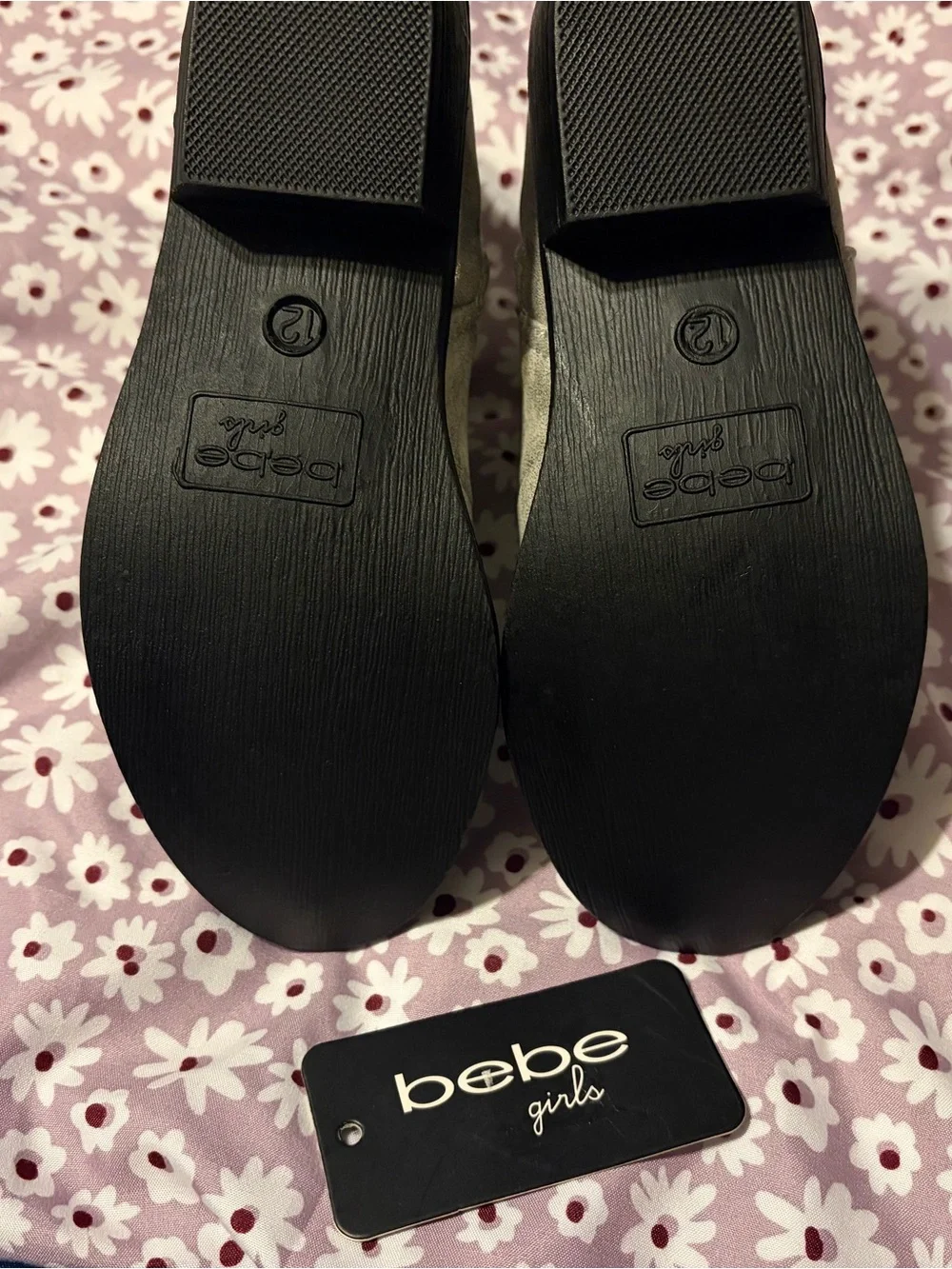 bebe Girls Metallic Silver Ankle Booties